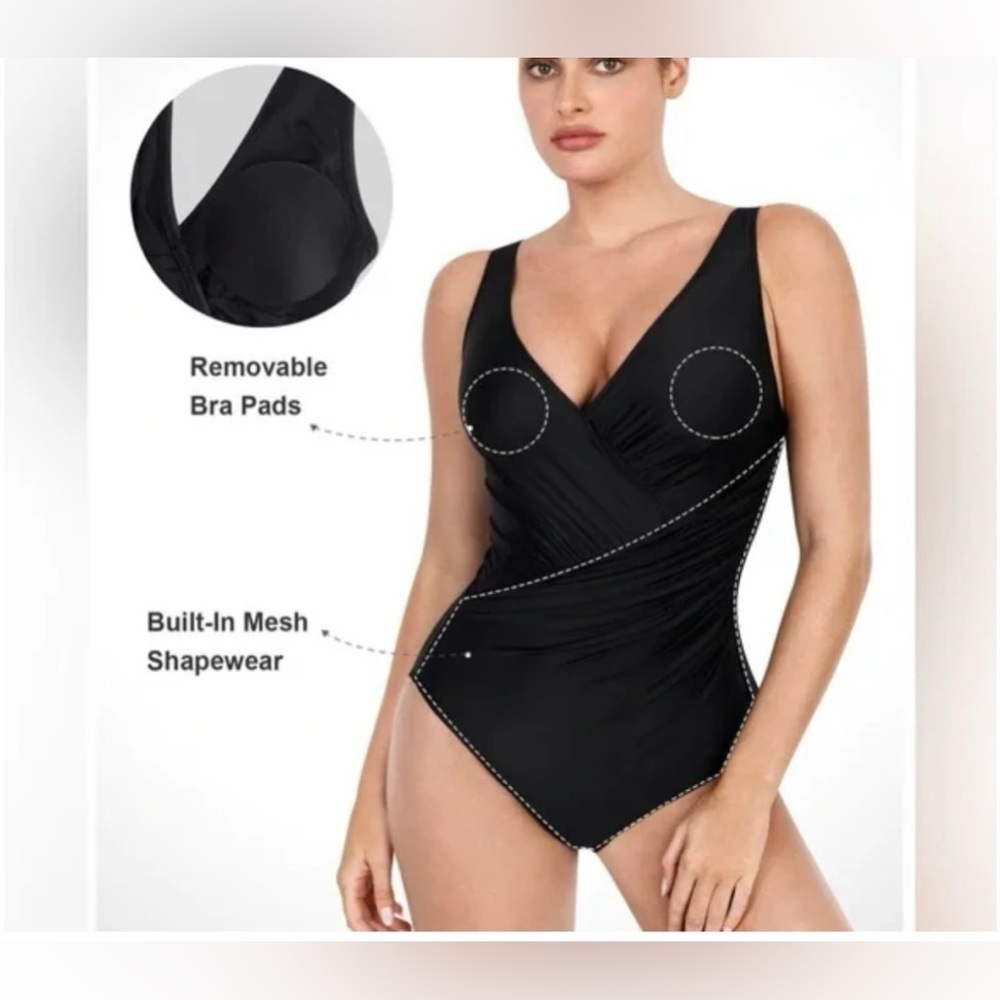 POPILUSH Shapewear Swimsuit Deep-V Neck One-Piece - MWT